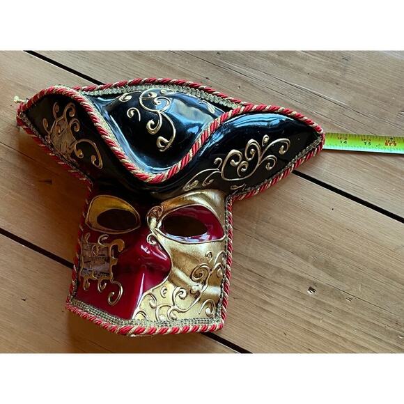 Maschera Del Galeone Original Hand Painted Mask. Stamped. Pirate? Music.No strap - Picture 10 of 10